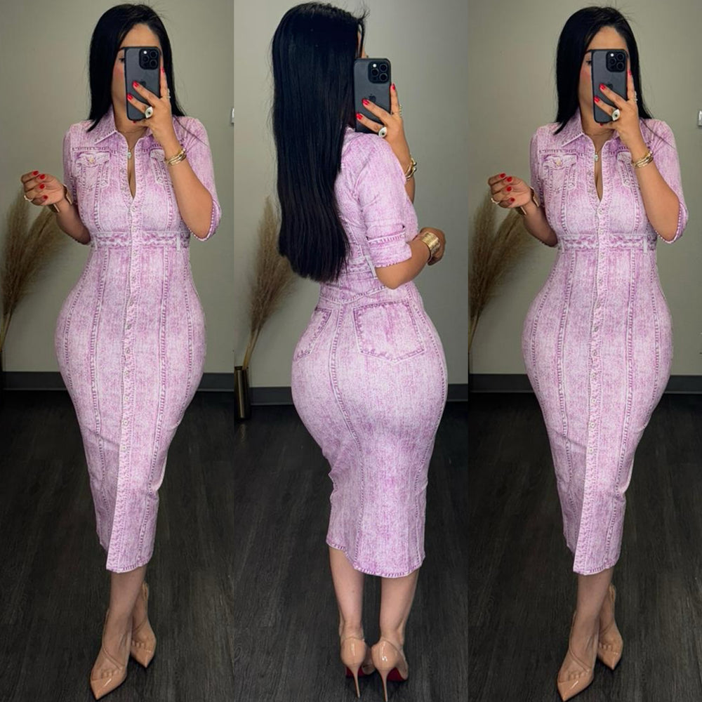 Francelia Lilac Midi Dress