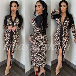 Jennica Leopard Midi Dress