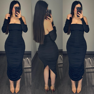 Arie (Black) Midi Dress