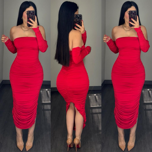 Arie (Red) Midi Dress