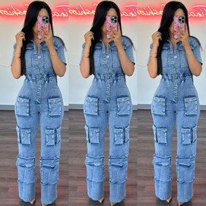 Becca Light Denim Jumpsuit